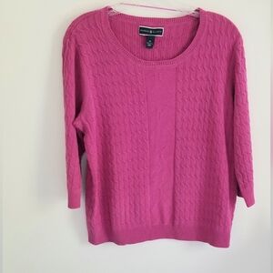 Karen Scott Cable Knit cotton sweater